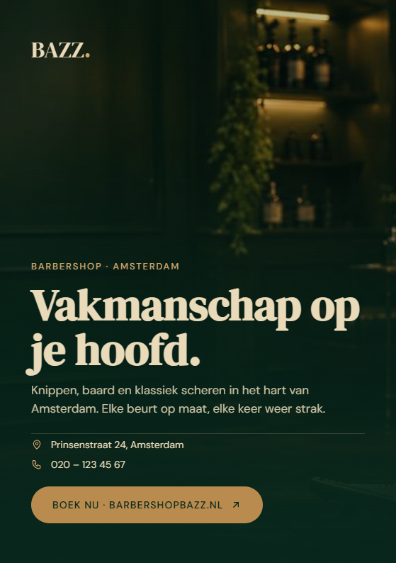 Voorkant A5-flyer Barbershop Bazz